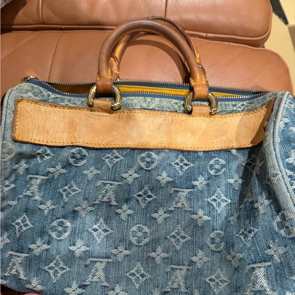 Louis Vuitton Blue Denim Handbag - Picture 3 of 13